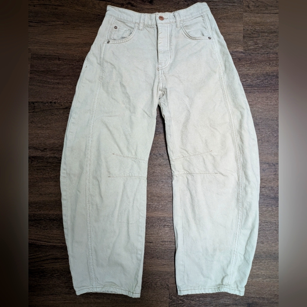 Free People We The Free Good Luck Barrel Jeans Milk 24